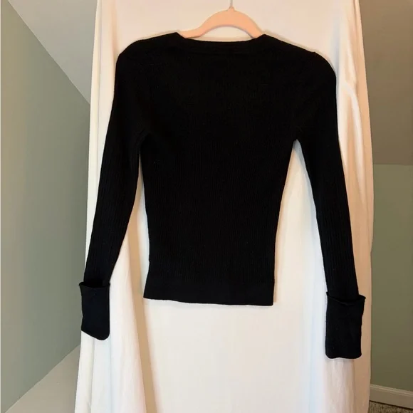 Tory Burch Simone cardigan wool in black size small - Picture 5 of 9